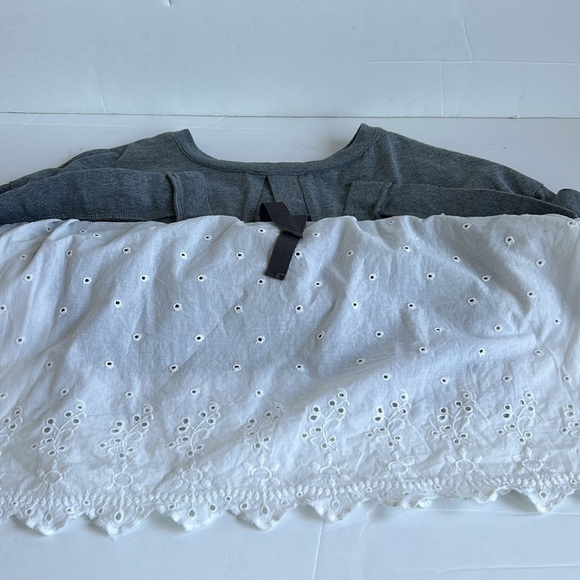 Matilda Jane Jane in the Clouds gray tunic eyelet top open back with ribbon tie - Picture 15 of 16